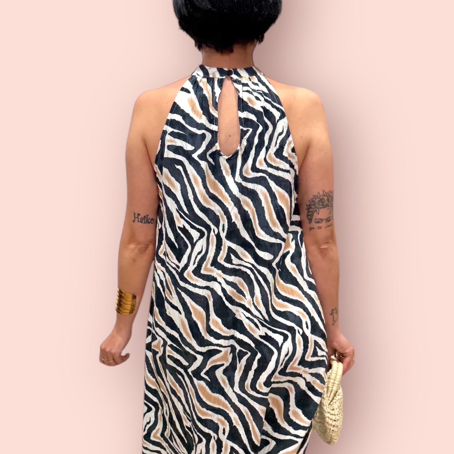 Vestido halter zebra