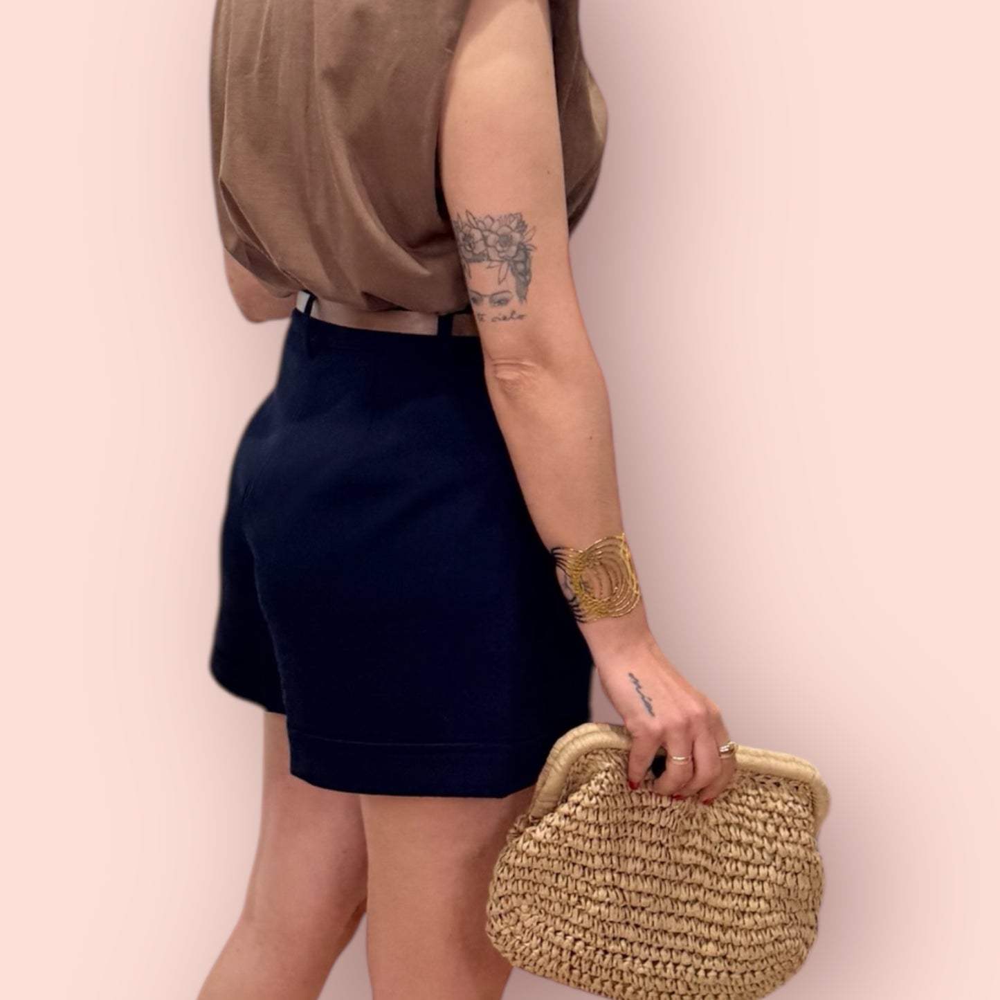 Short pinzas azul marino