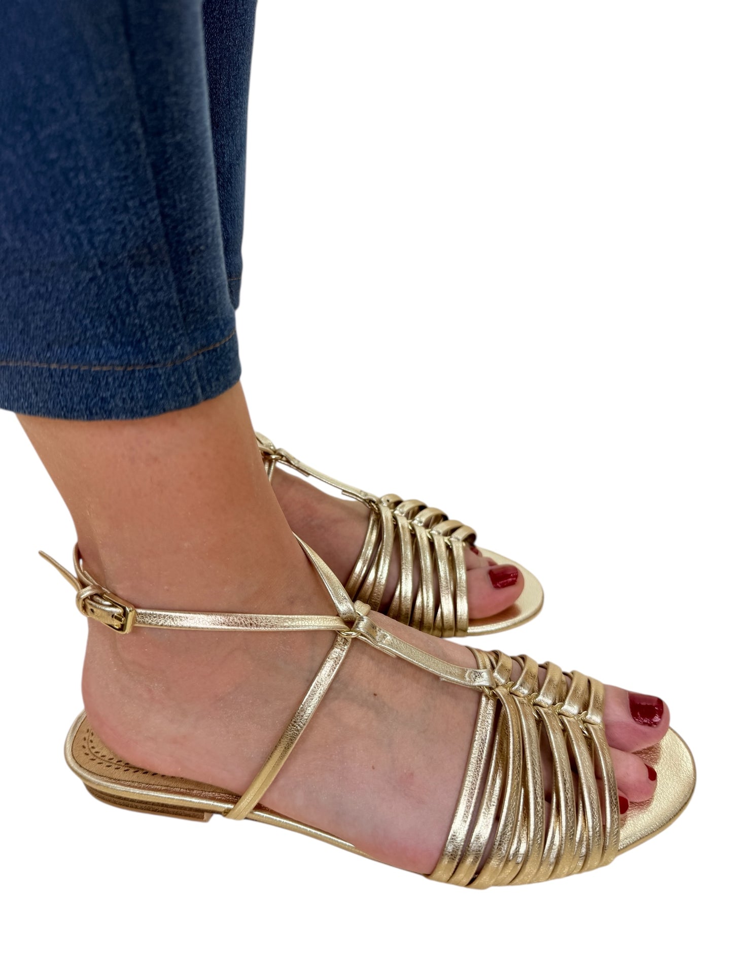 Sandalias cangrejera dorado
