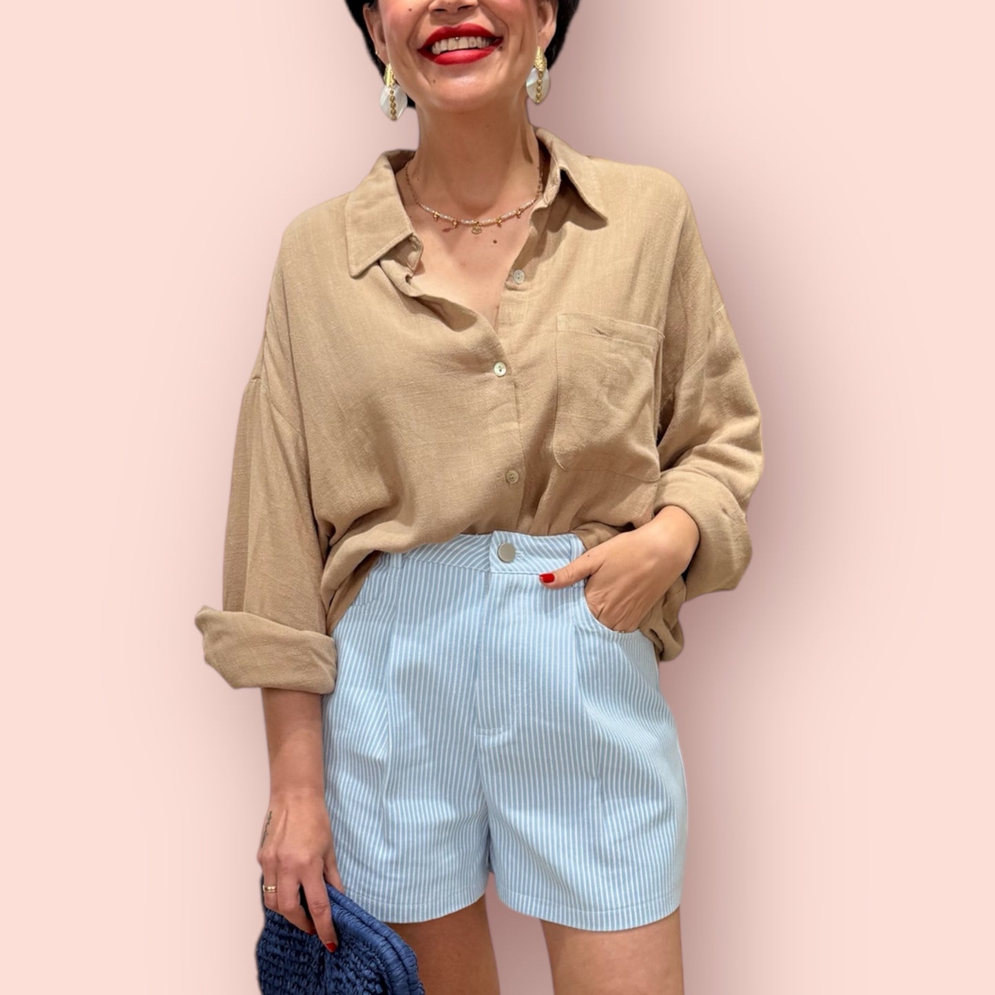 Camisa lino camel