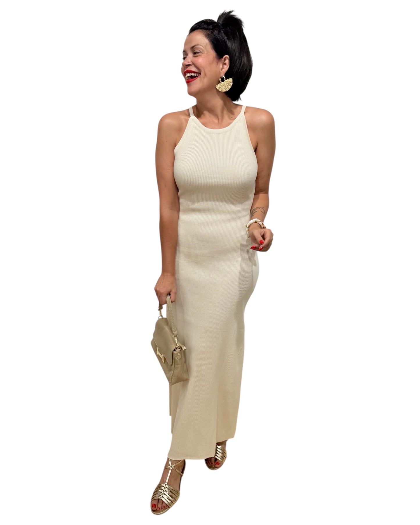 Vestido largo lady beige