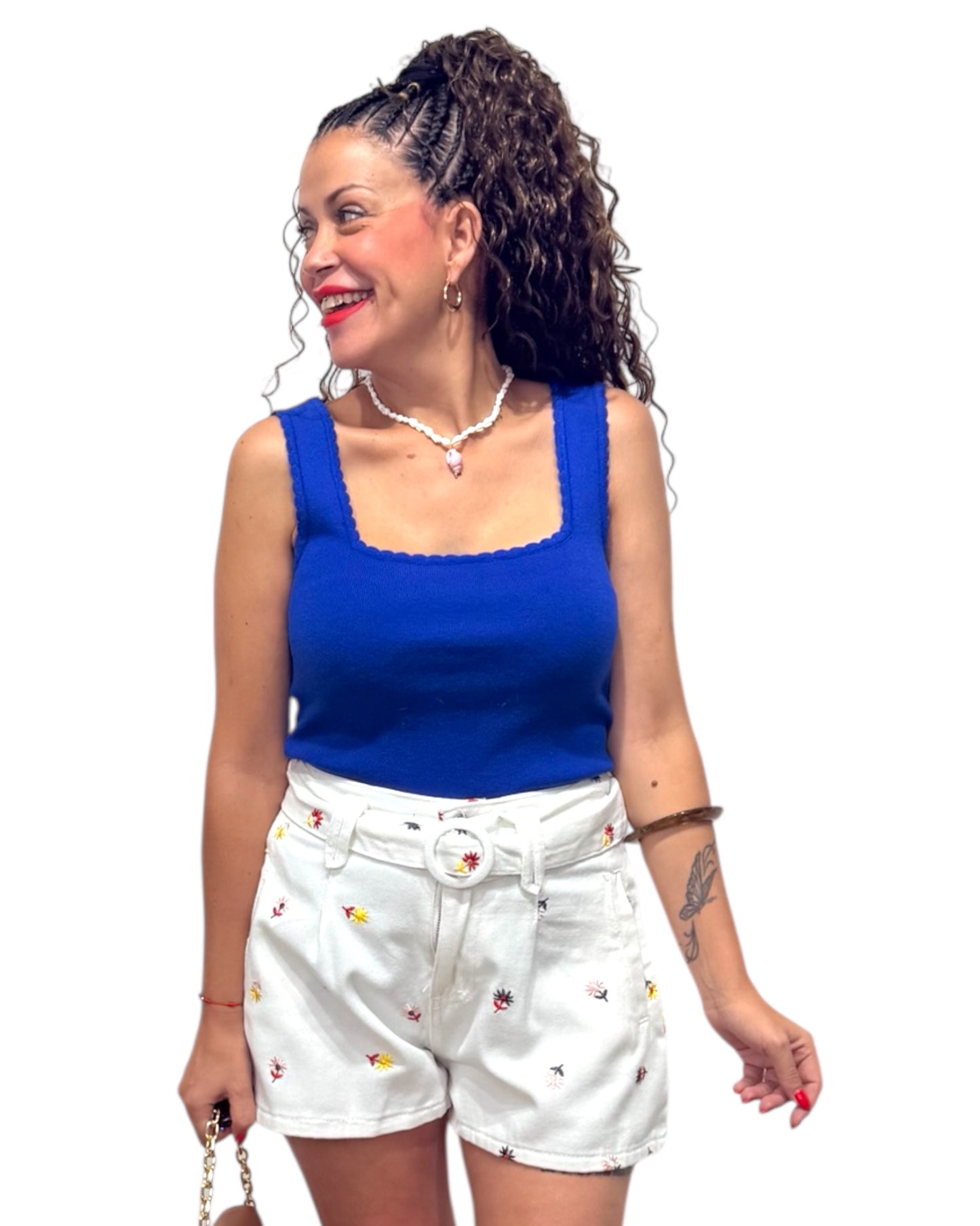Short Flores denim