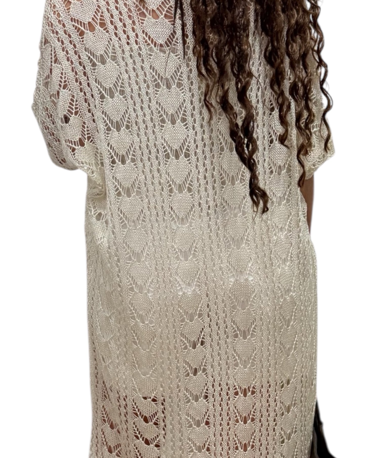Cárdigan beige crochet