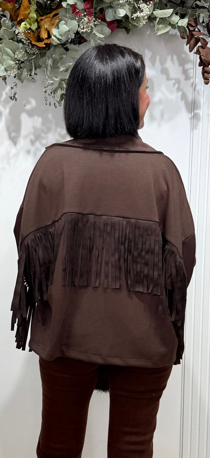 Camisa flecos chocolate