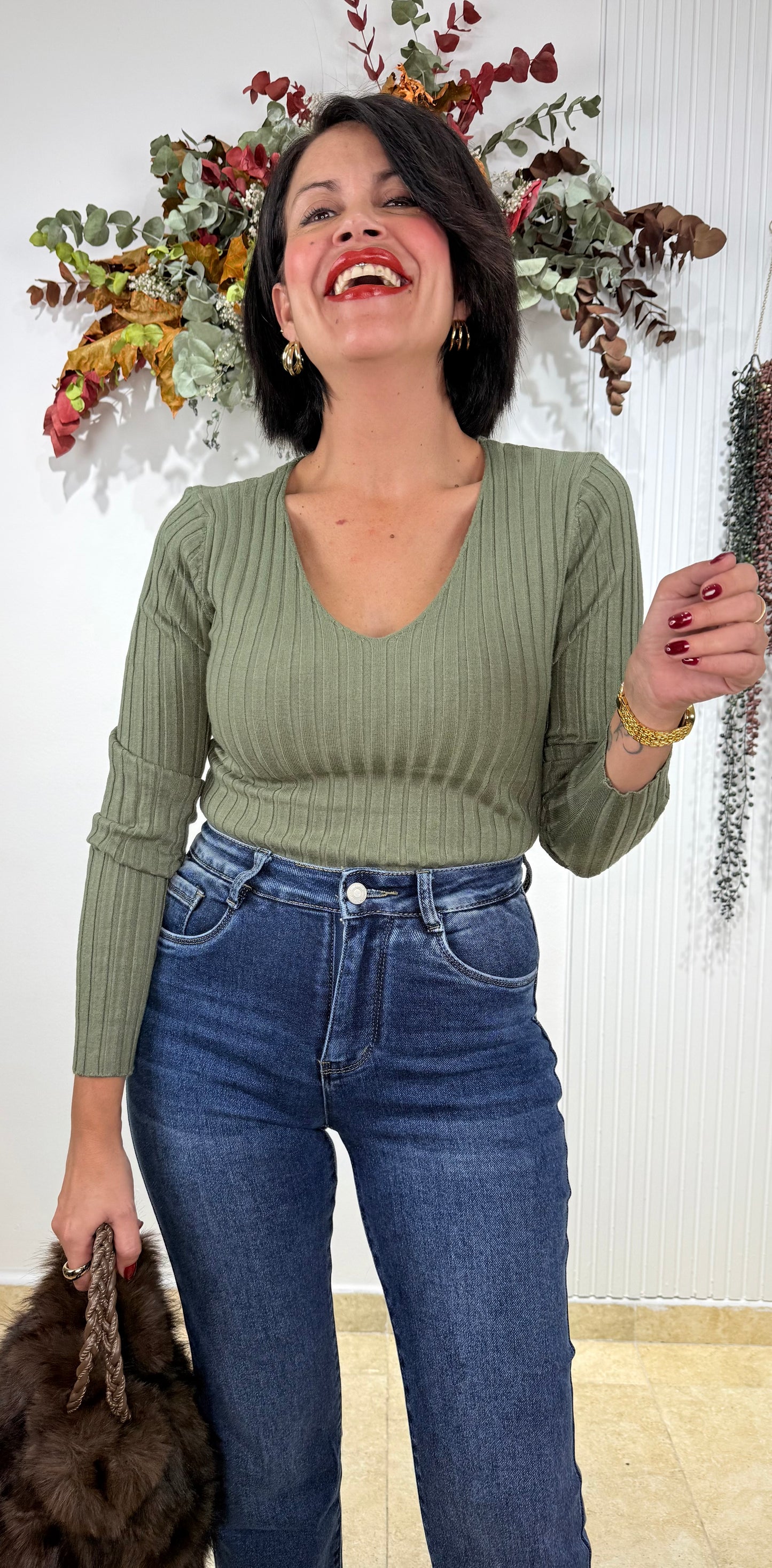 Jeans faja reductora azul