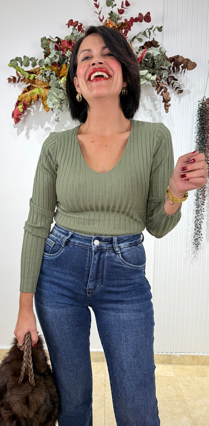 Jeans faja reductora azul