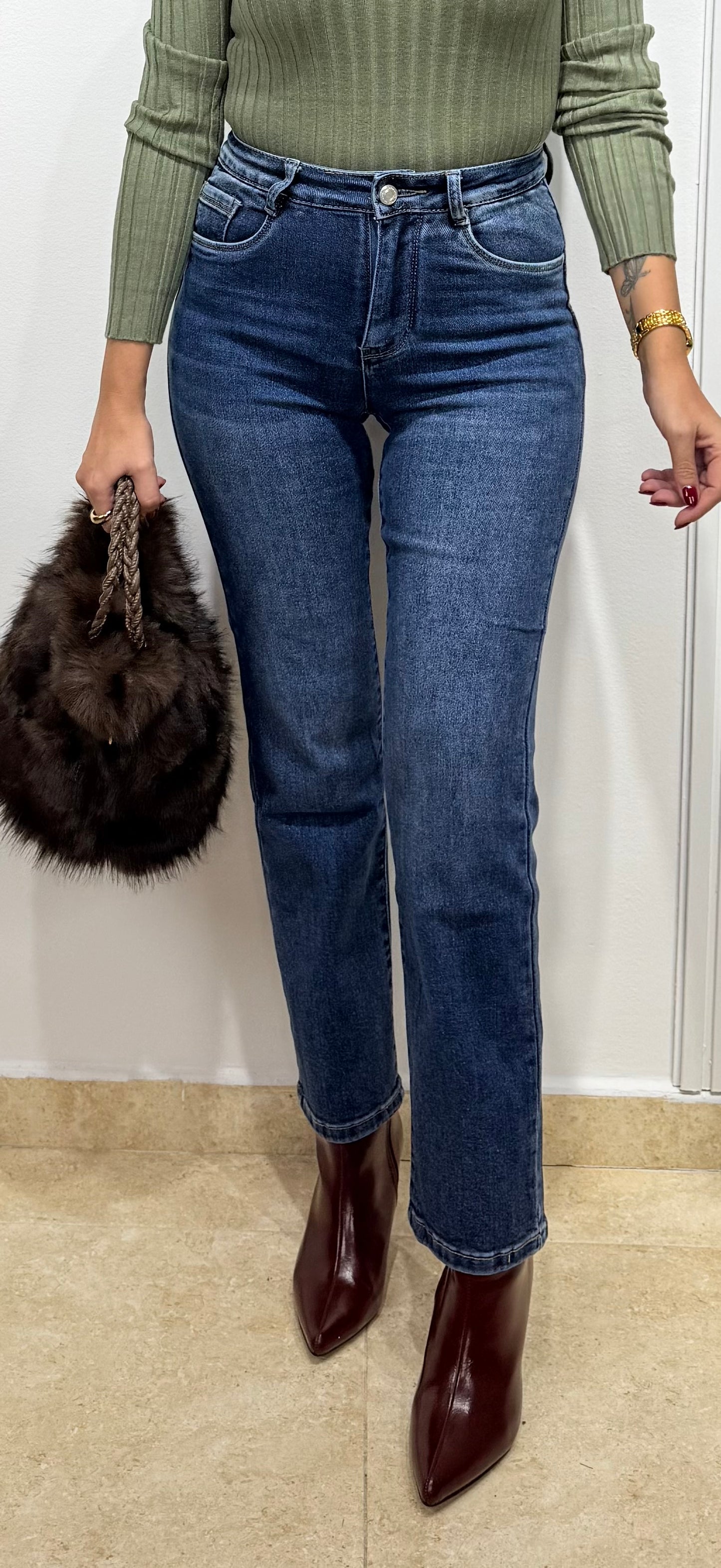 Jeans faja reductora azul