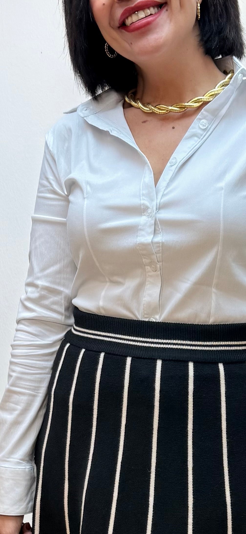 Falda larga rayas negra