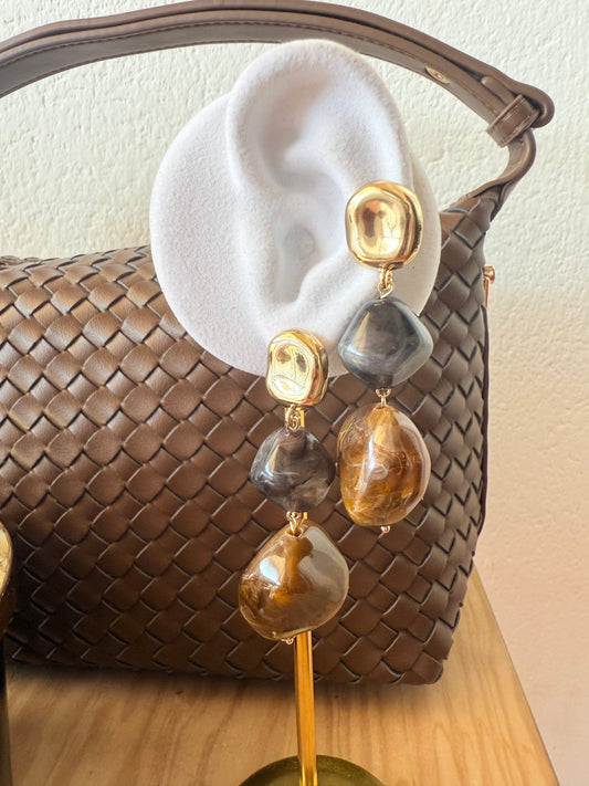 Pendientes 3 bolas combi