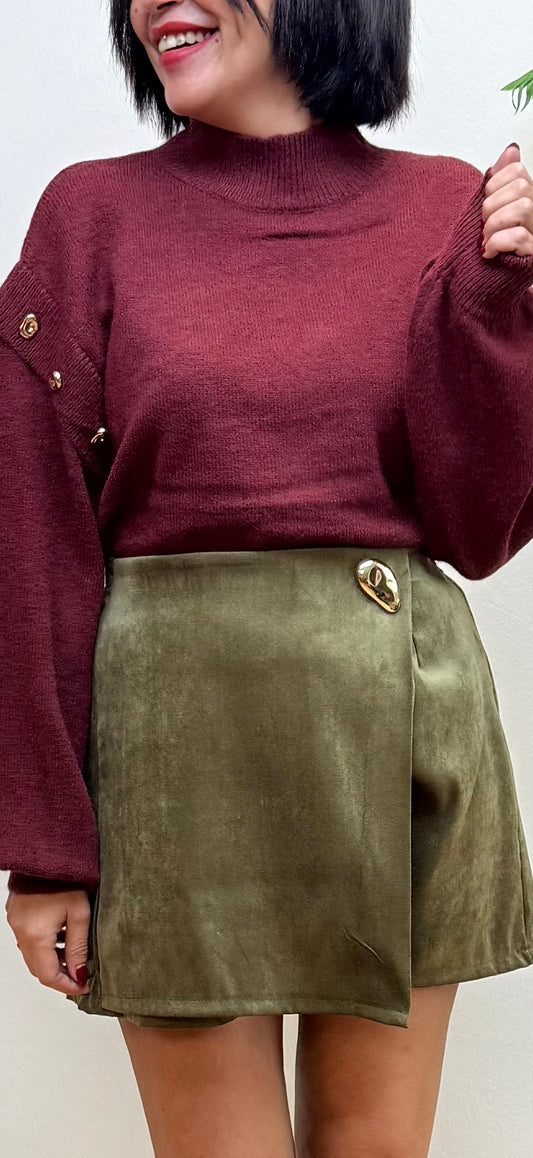 Jersey burdeos botones dorados