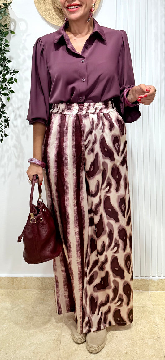 Pantalón combi morado Olga