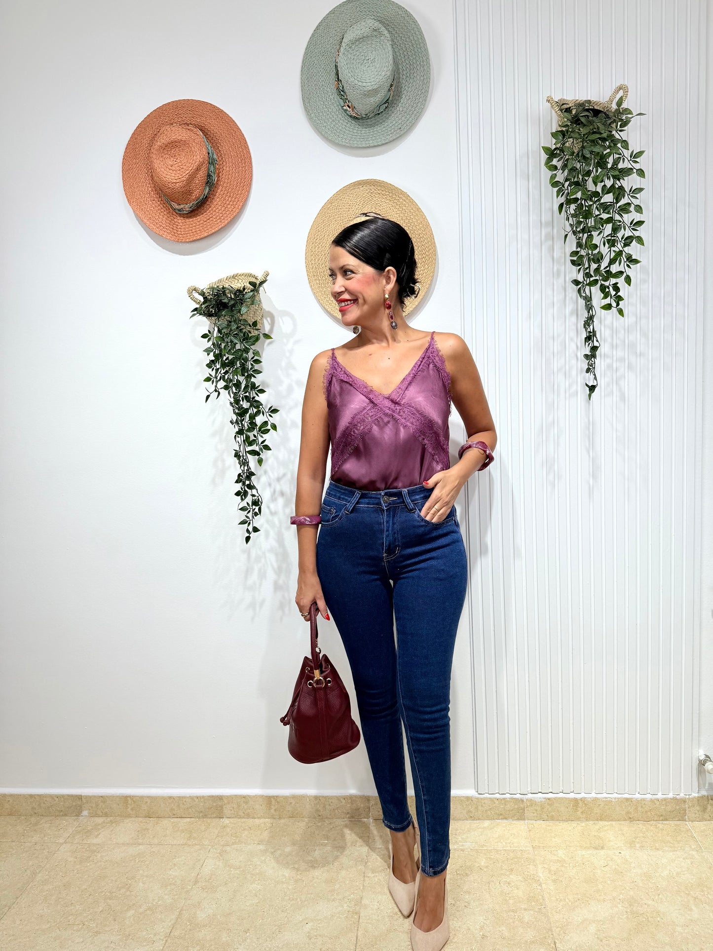Top lencero lila AMY