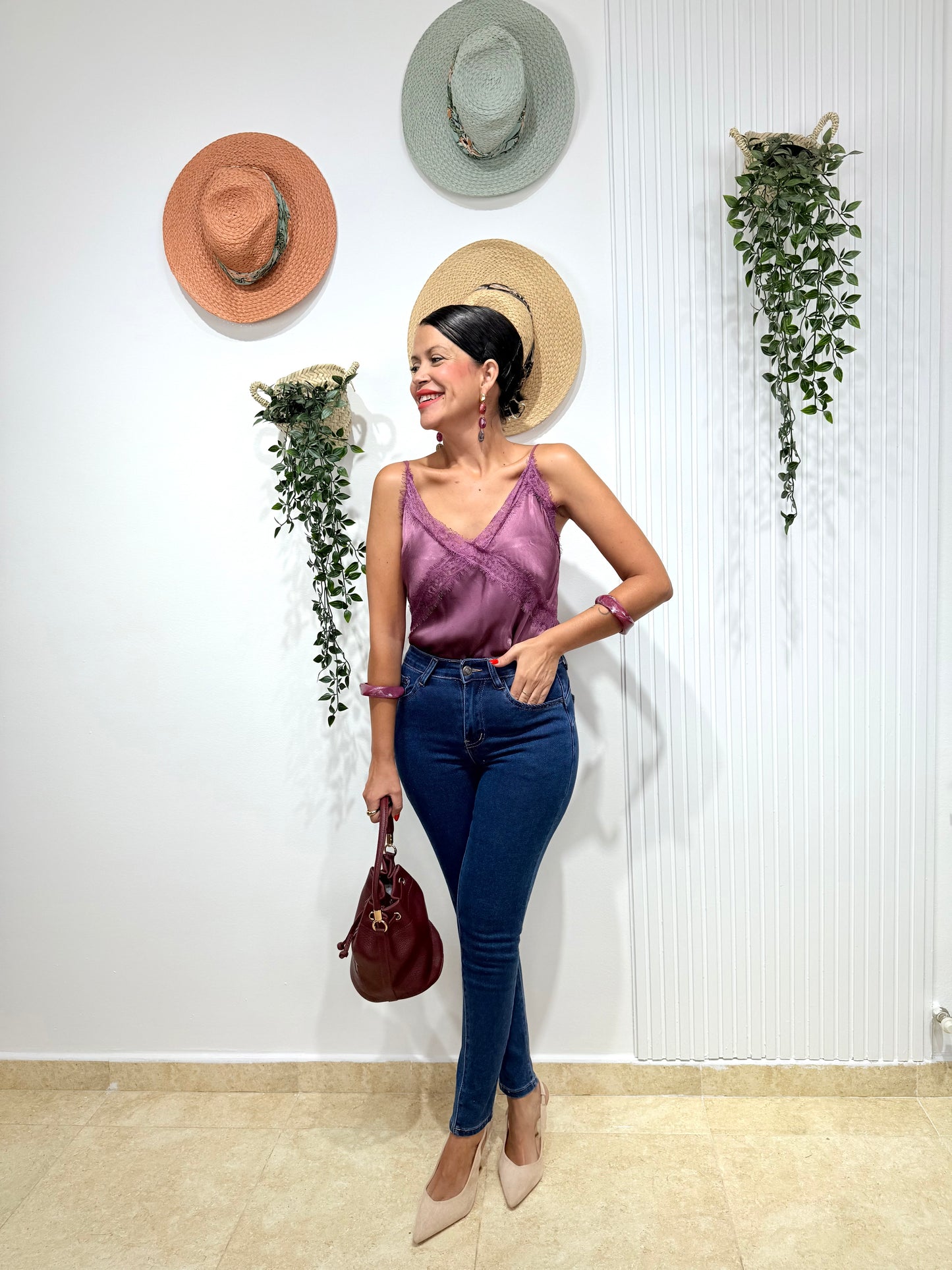 Top lencero lila AMY