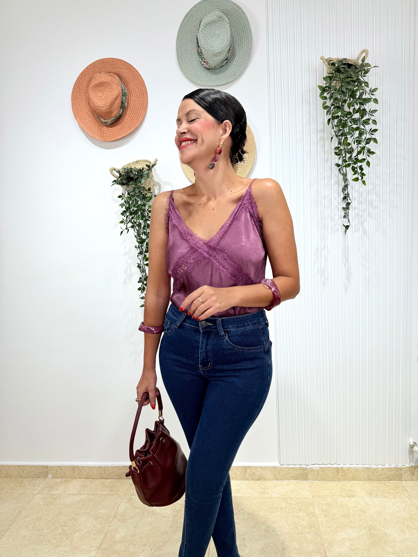 Top lencero lila AMY