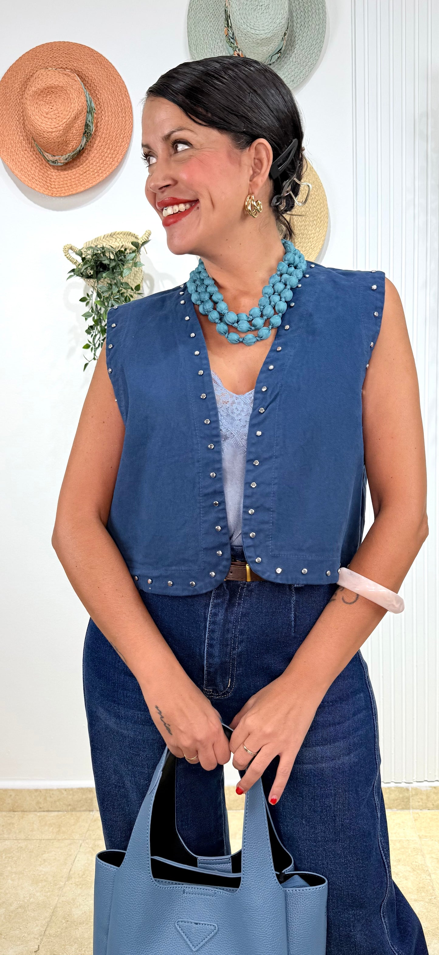 Top lencero celeste AMY