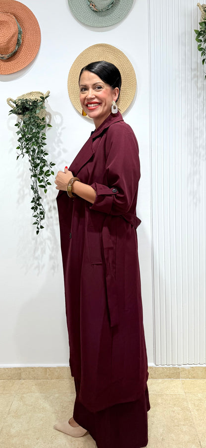 Gabardina burdeos