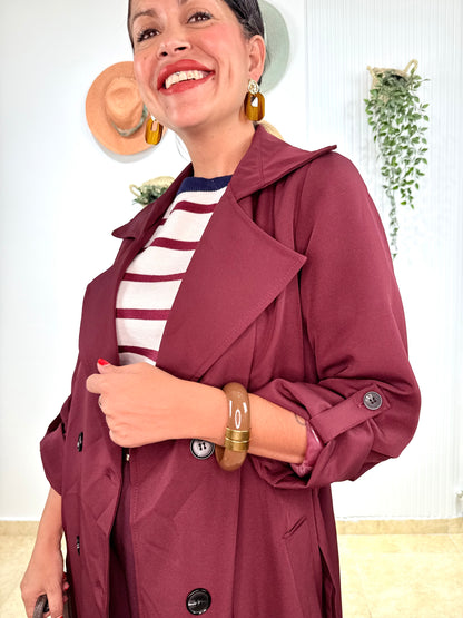 Gabardina burdeos
