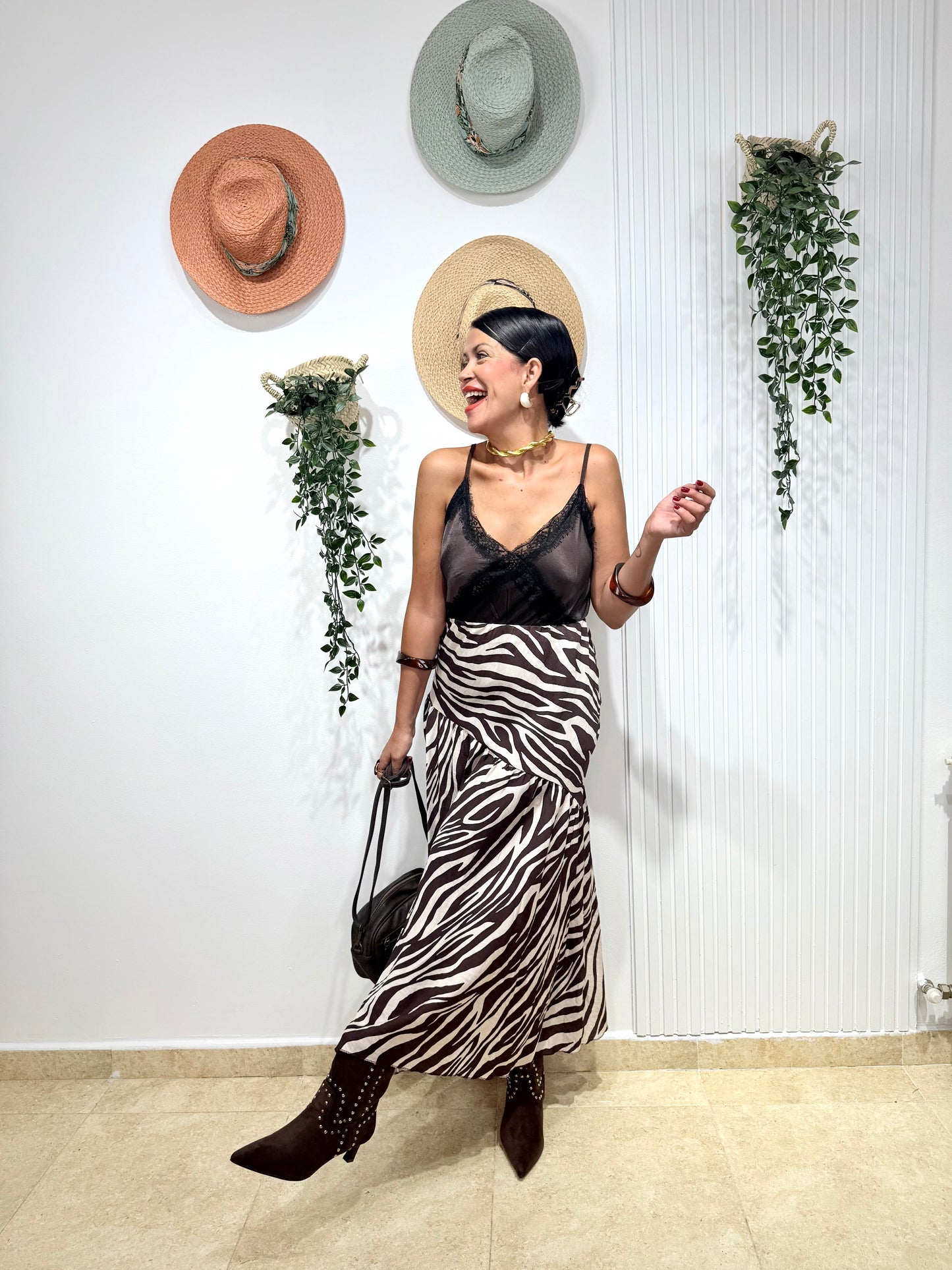 Falda print chocolate