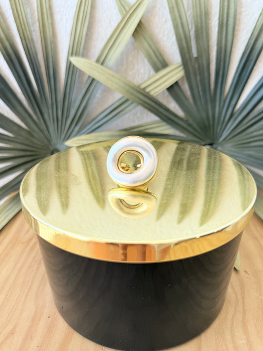 Anillo ovalado perla