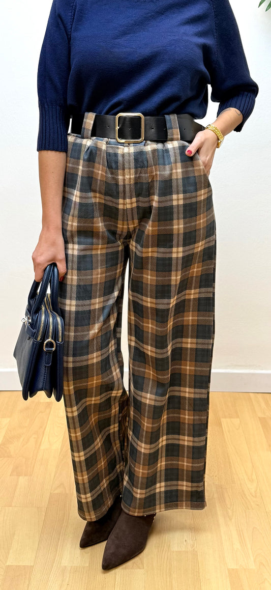 Pantalón cuadros camel Shopie