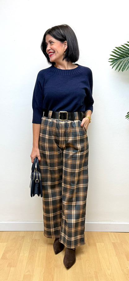 Pantalón cuadros camel Shopie