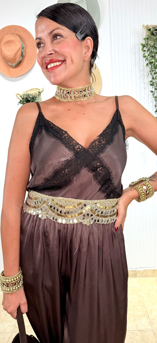 Top lencero chocolate  AMY