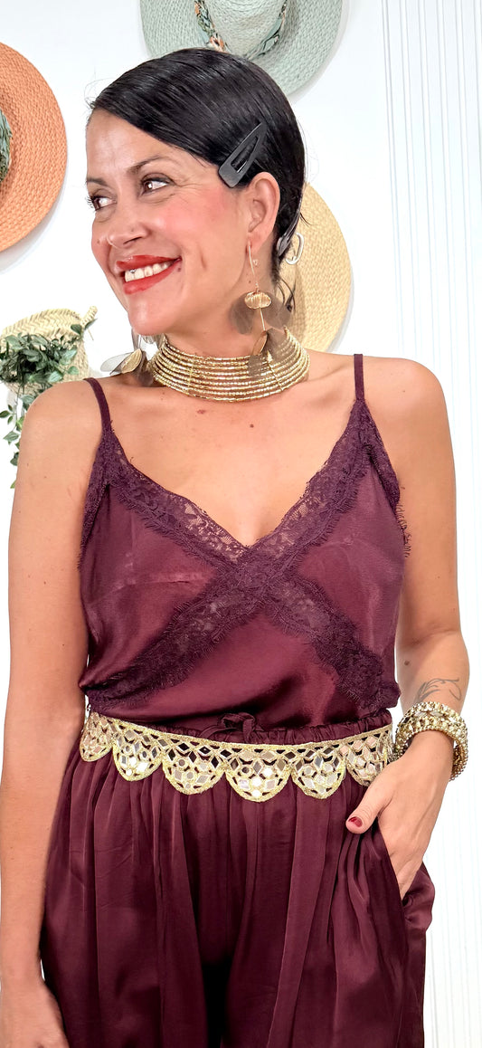 Top lencero burdeos AMY