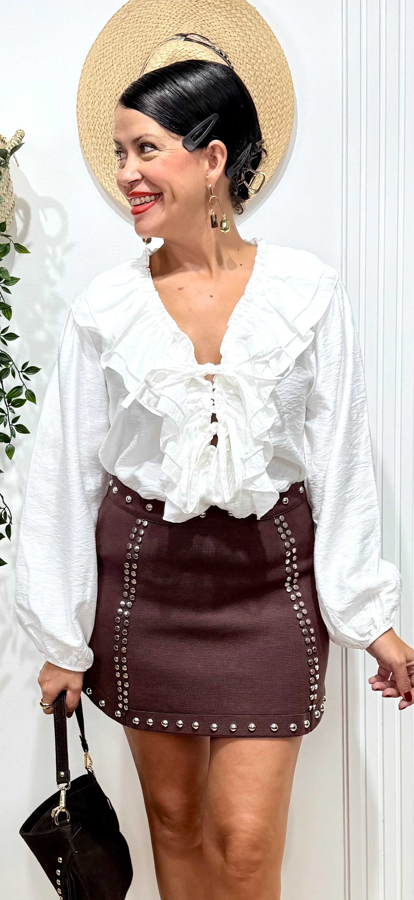 Camisa volantes blanca