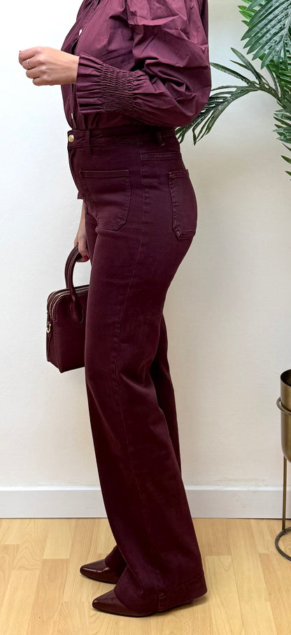 Jeans flare burdeos Elsa