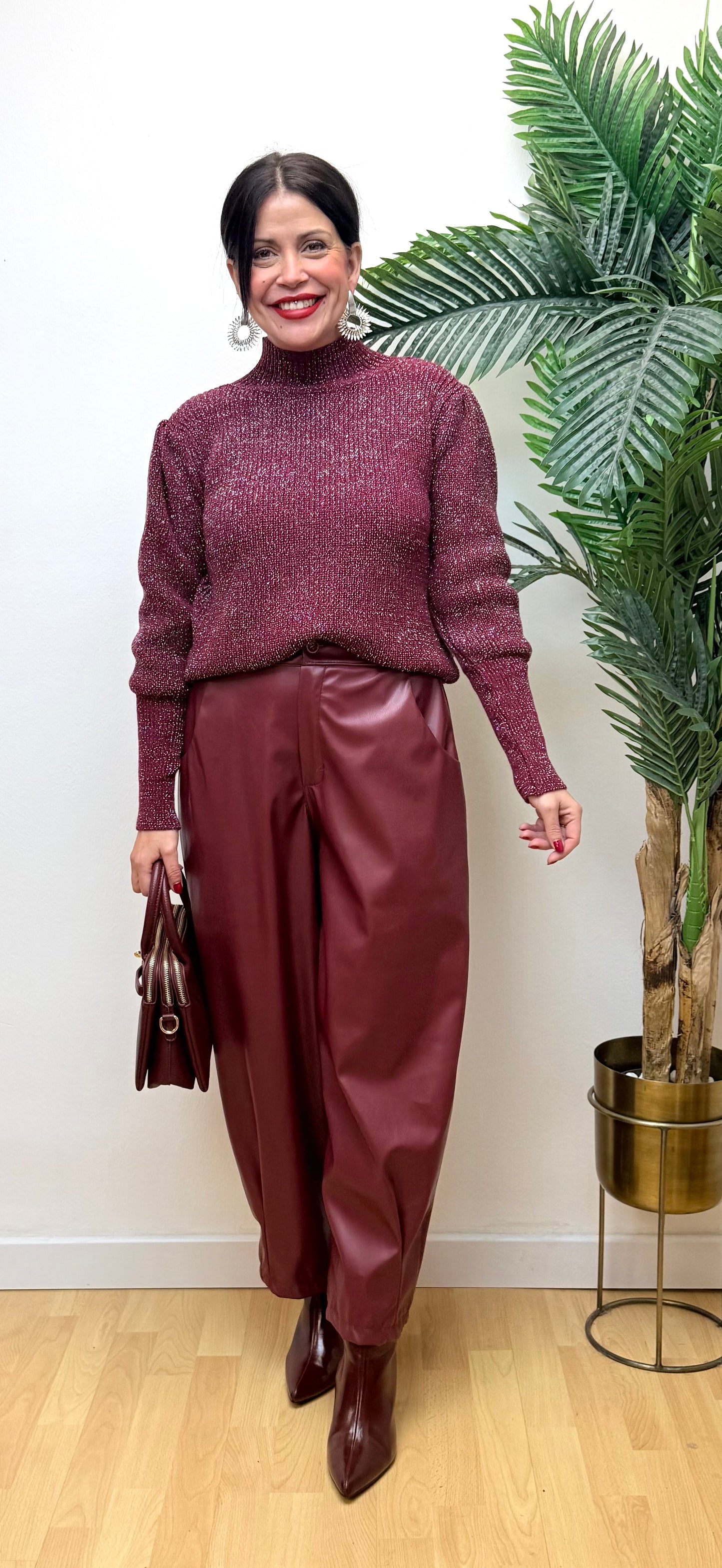 Pantalón polipiel Burdeos Brenda