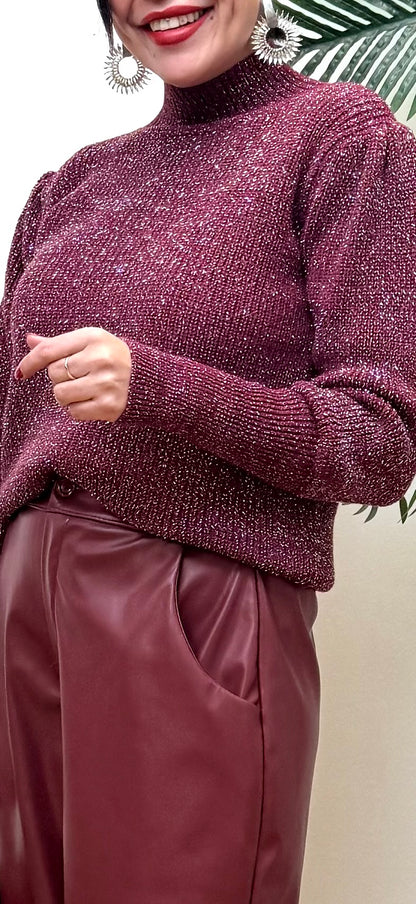 Jersey brillis Olivia burdeos