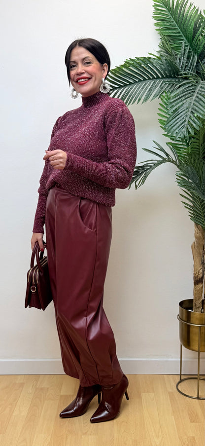 Jersey brillis Olivia burdeos