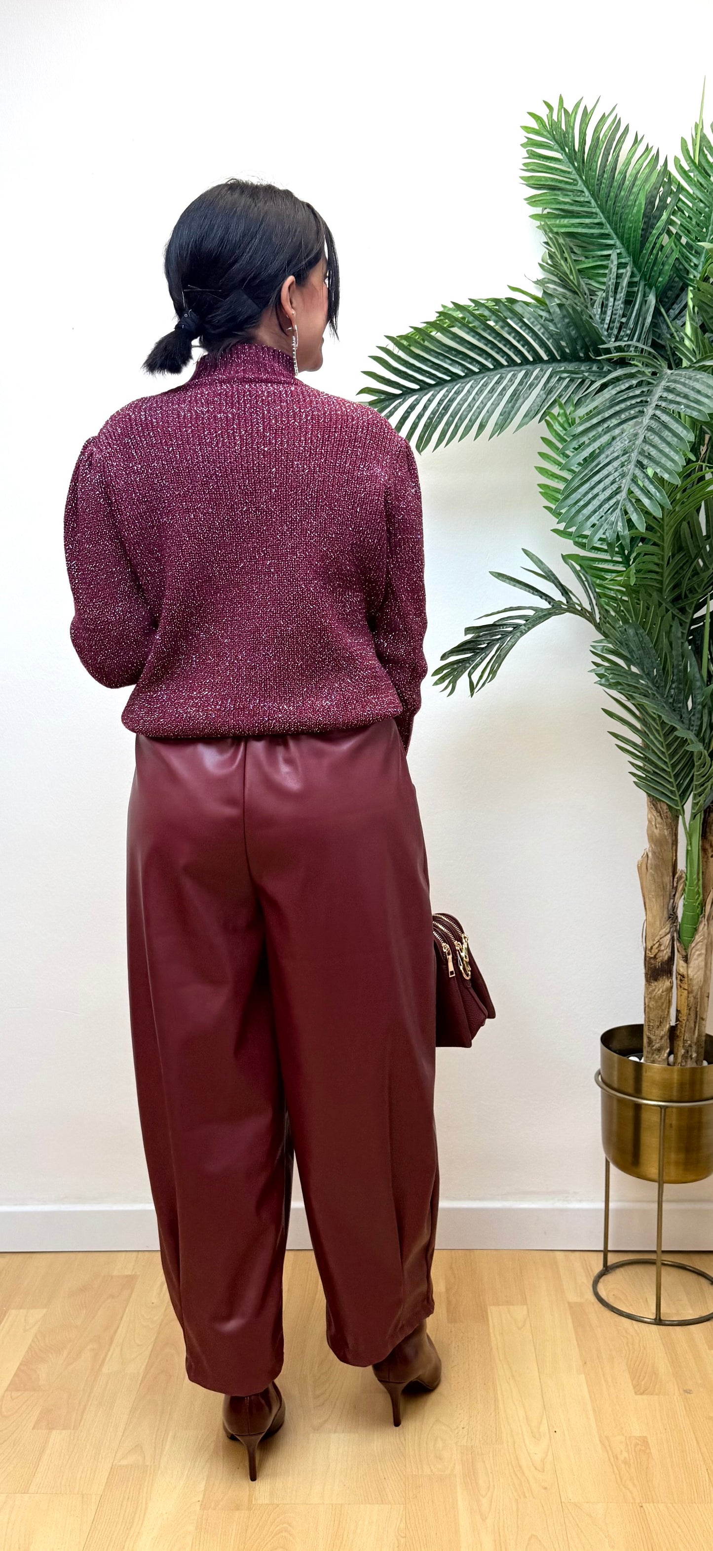 Pantalón polipiel Burdeos Brenda