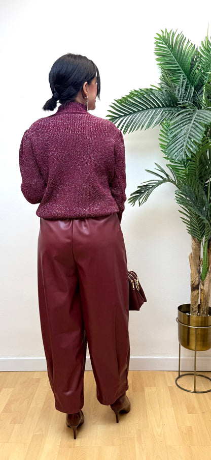 Pantalón polipiel Burdeos Brenda