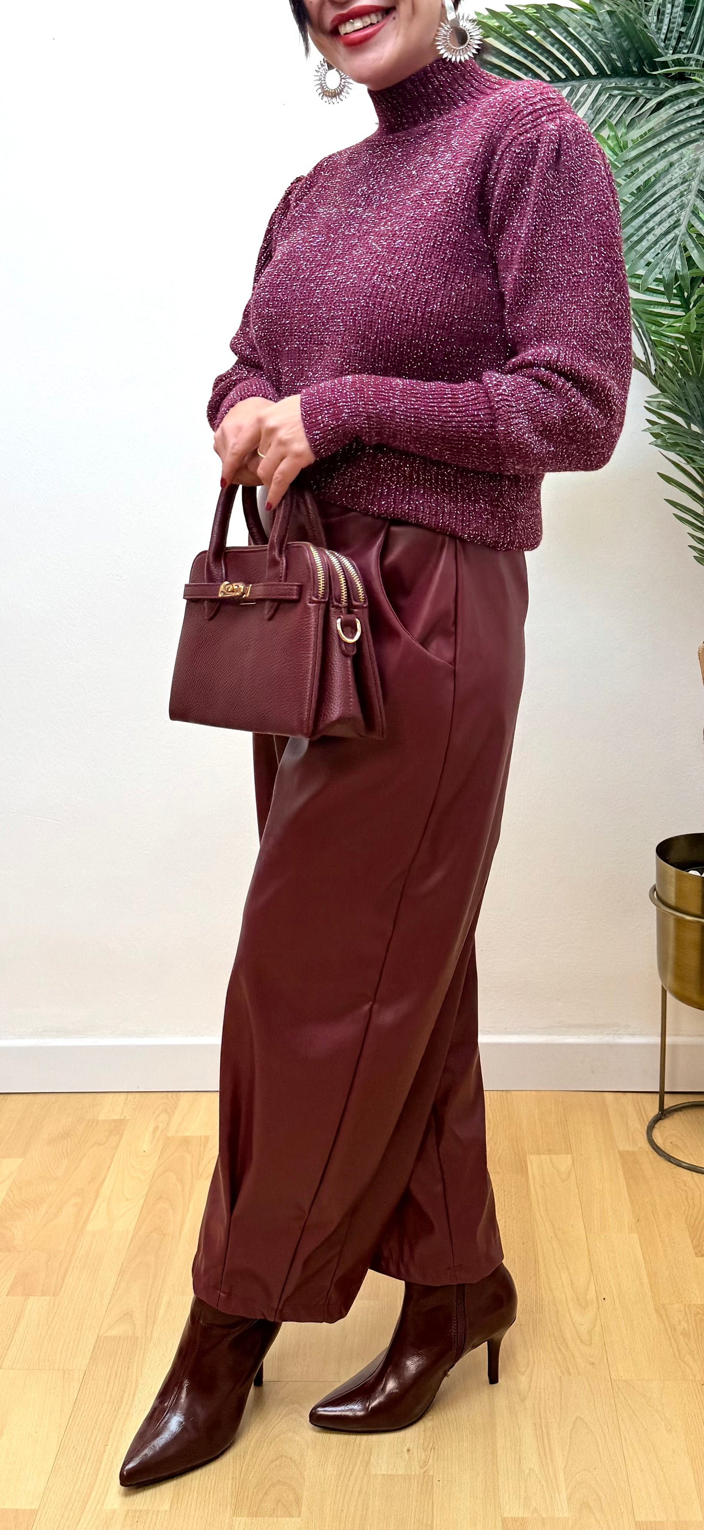 Jersey brillis Olivia burdeos