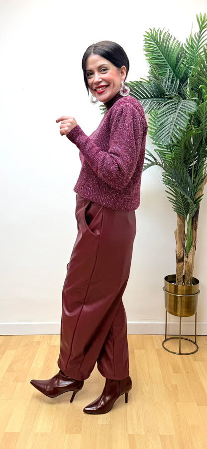 Pantalón polipiel Burdeos Brenda