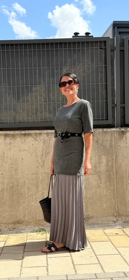 Vestido combi gris