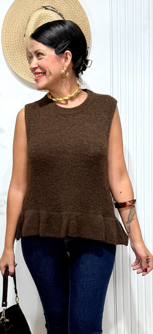 Jersey chocolate volantes