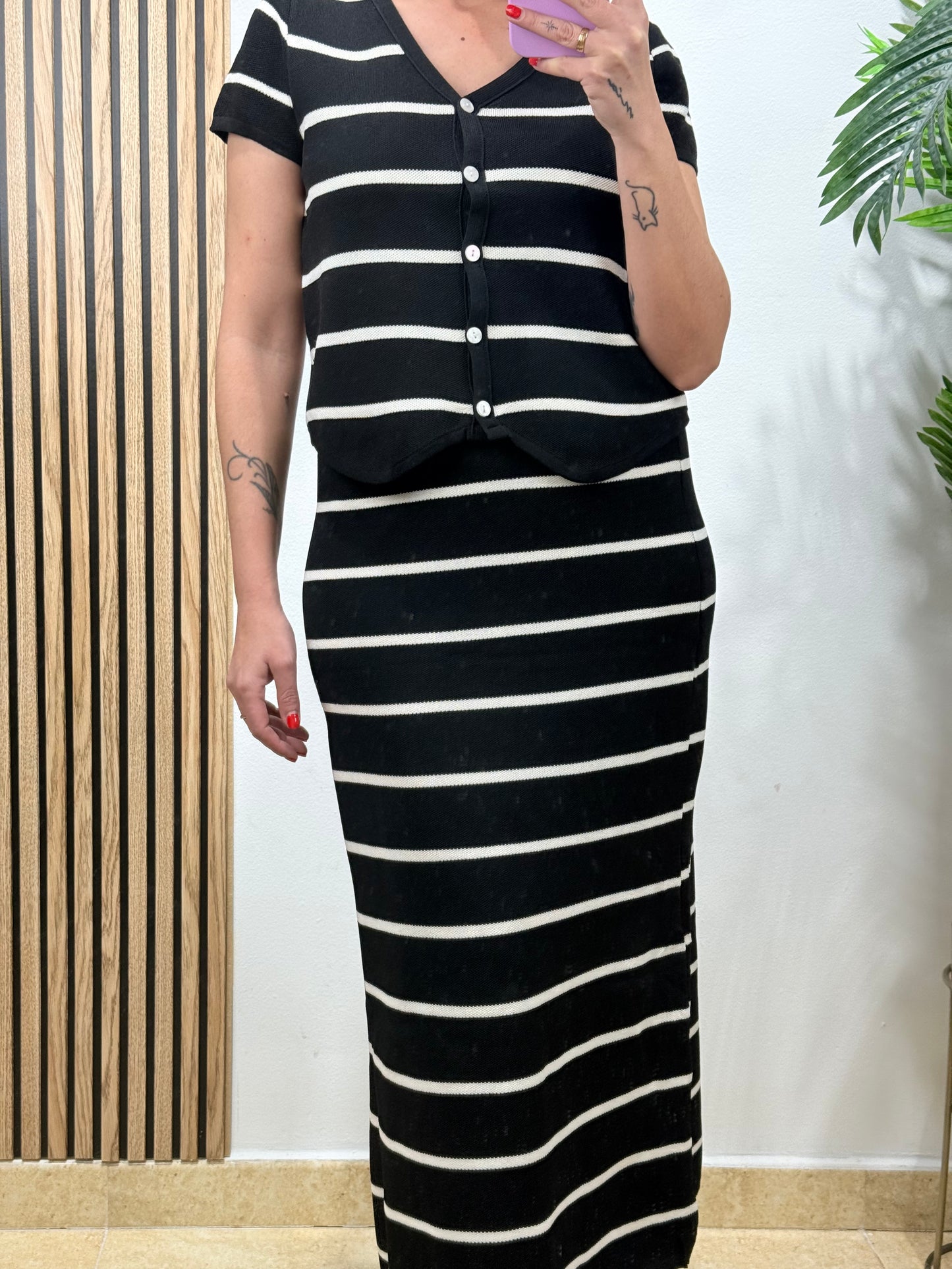 Conjunto rayas negro