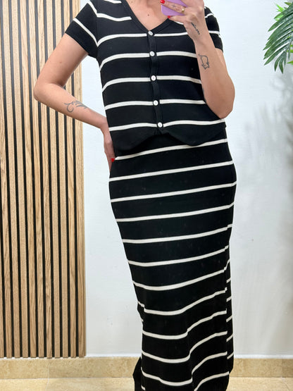 Conjunto rayas negro
