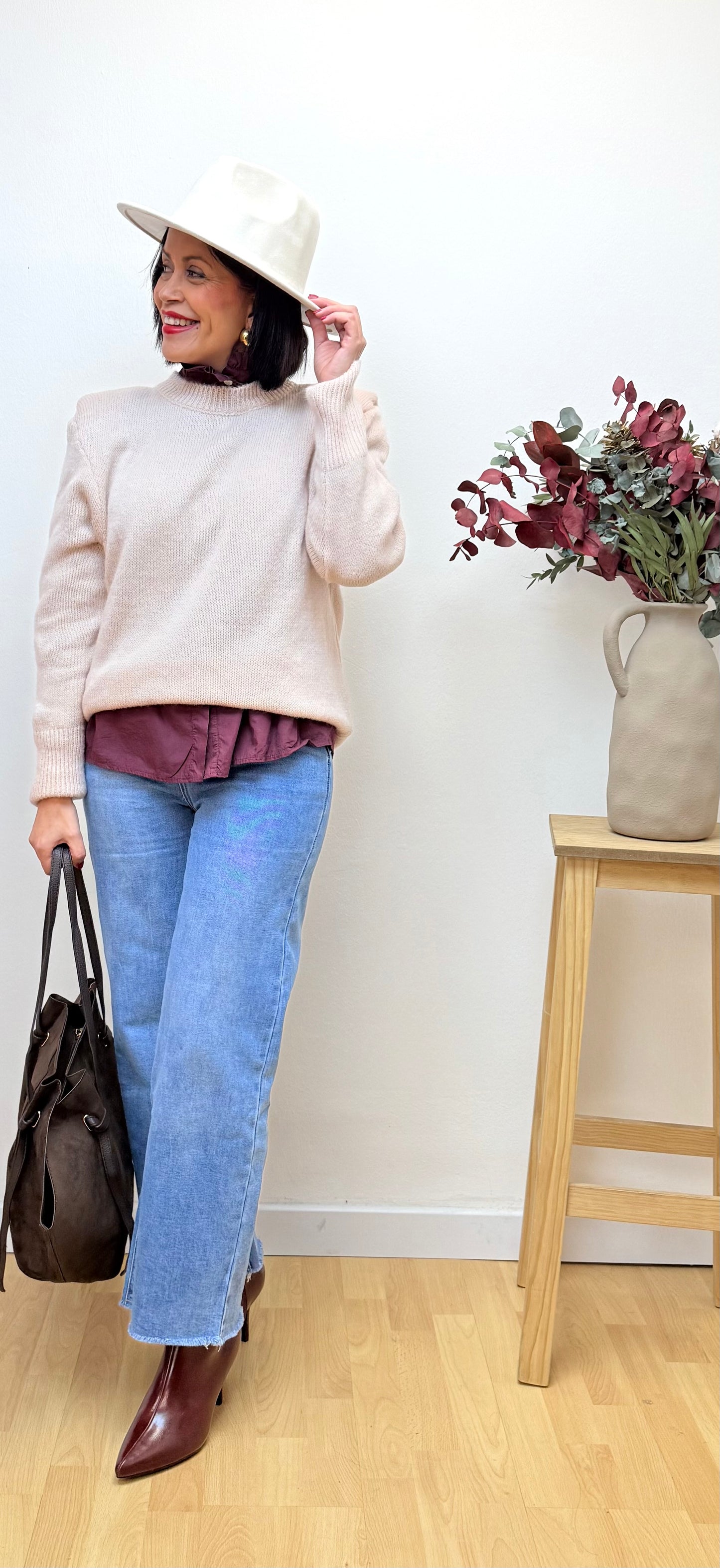 Jersey Hombreras Rosita Empolvado