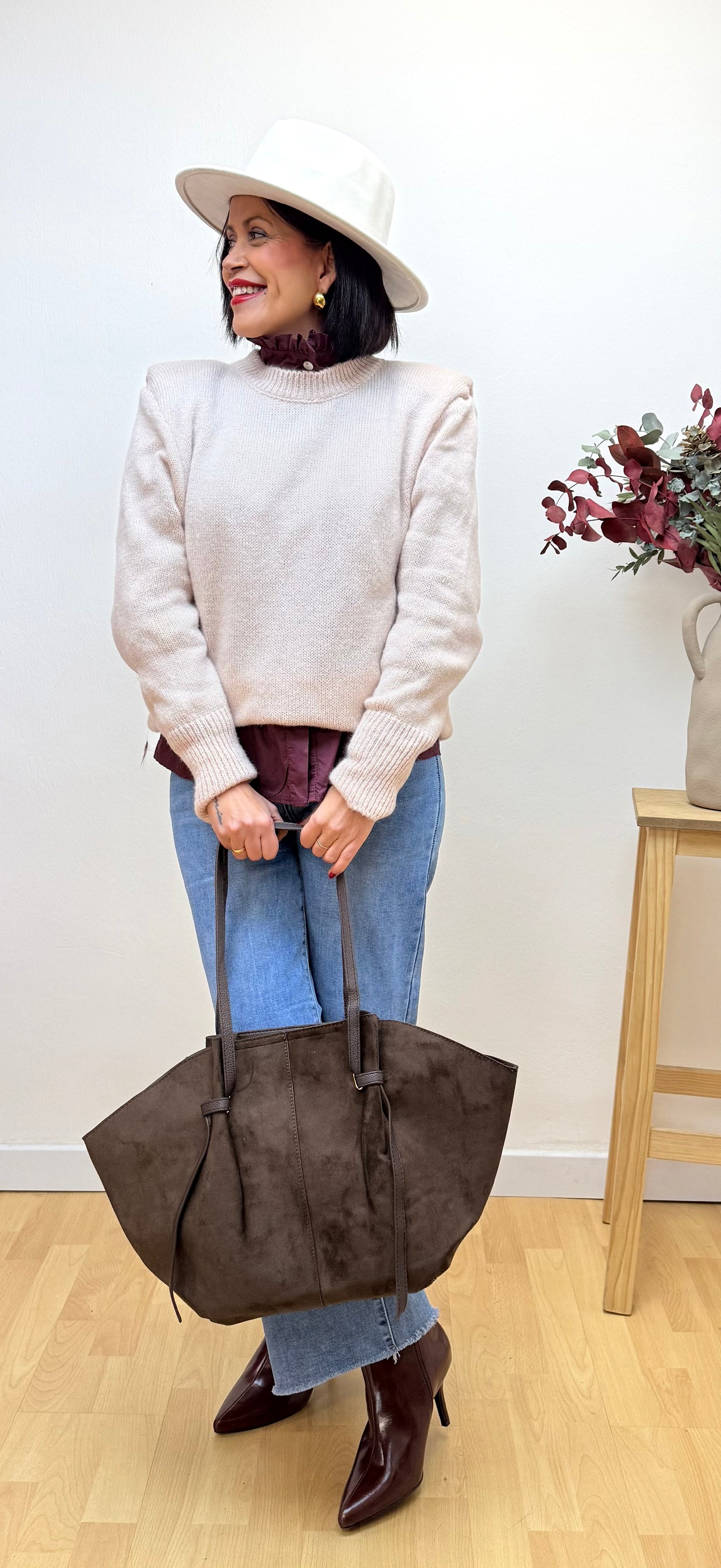 Jersey Hombreras Rosita Empolvado