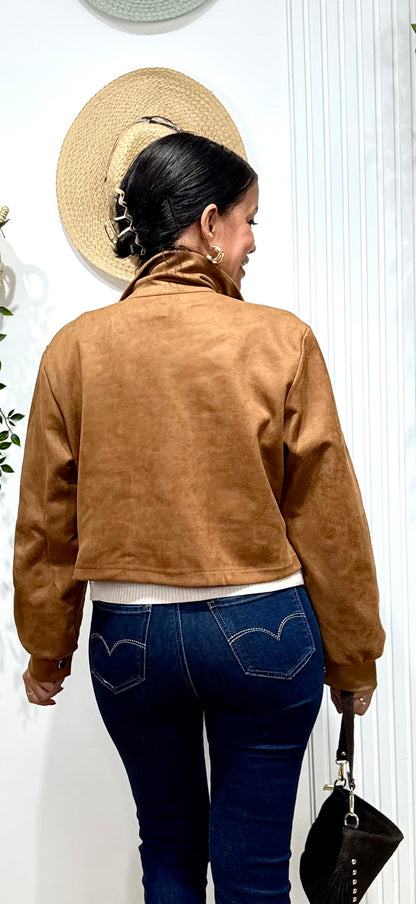 Chaqueta antelina camel