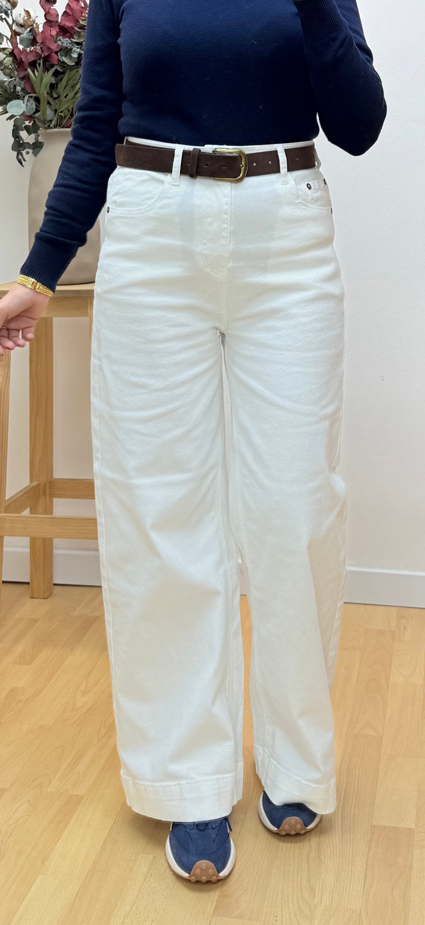 Jeans wide leg blanco Emilia