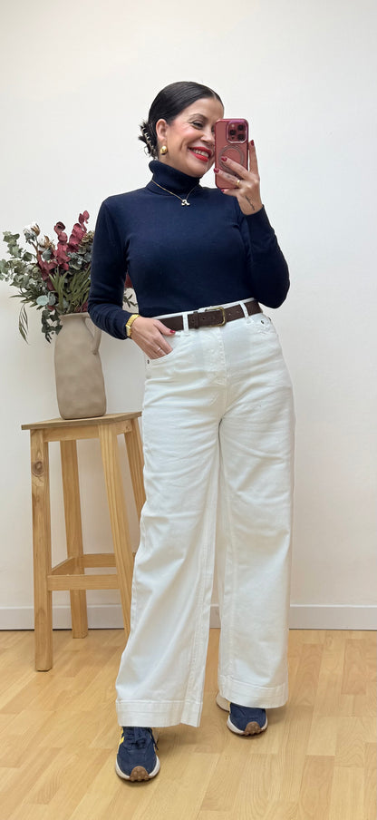 Jeans wide leg blanco Emilia