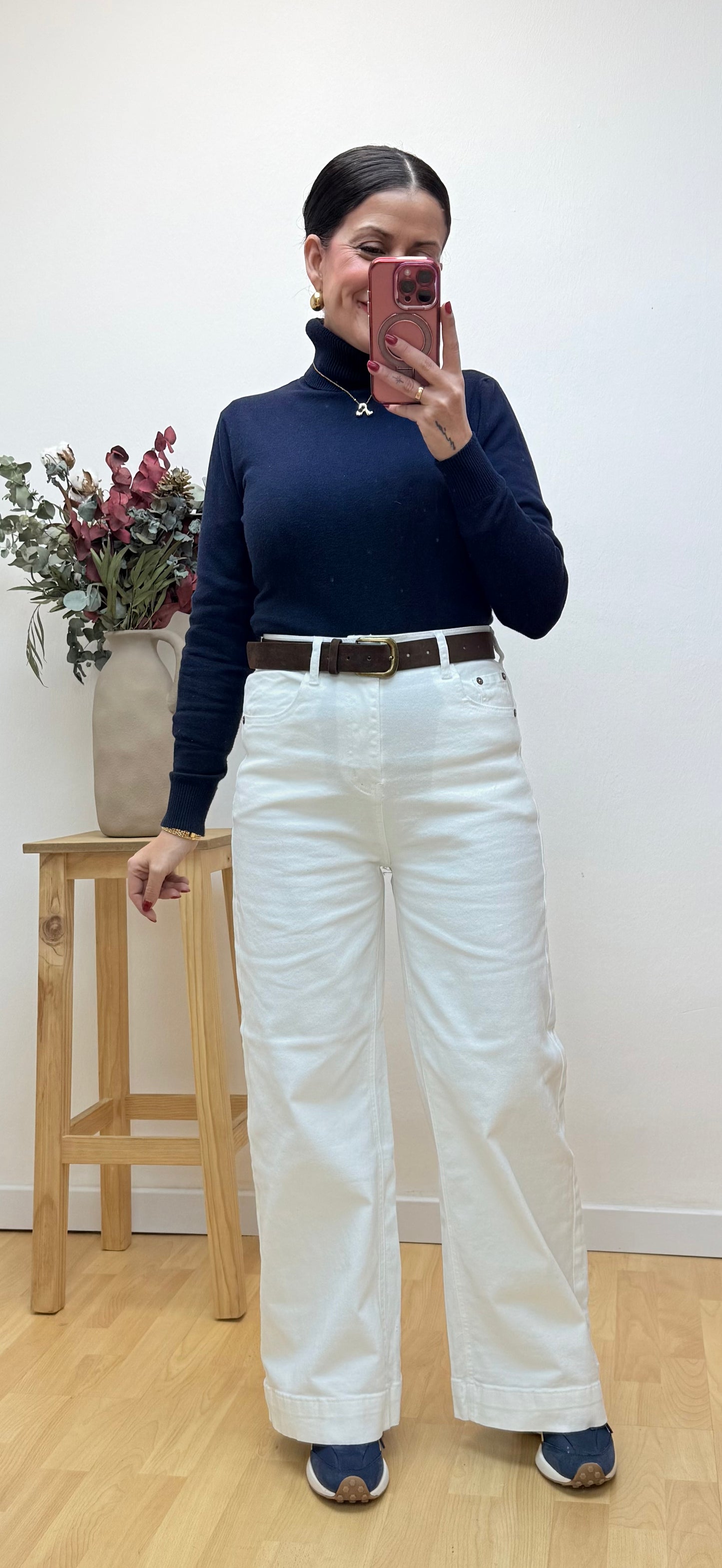 Jeans wide leg blanco Emilia
