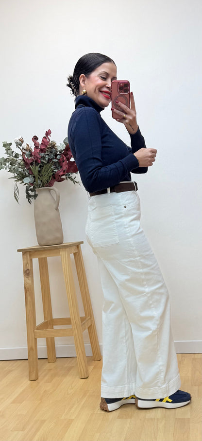 Jeans wide leg blanco Emilia