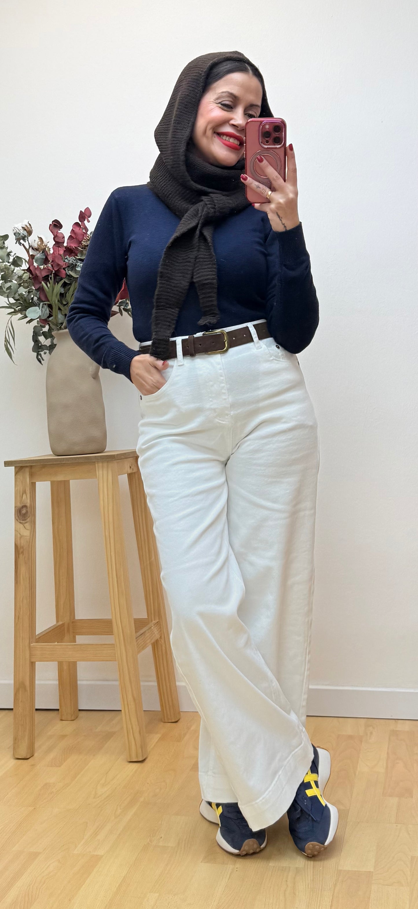 Jeans wide leg blanco Emilia