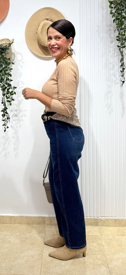Jeans ballon azul oscuro