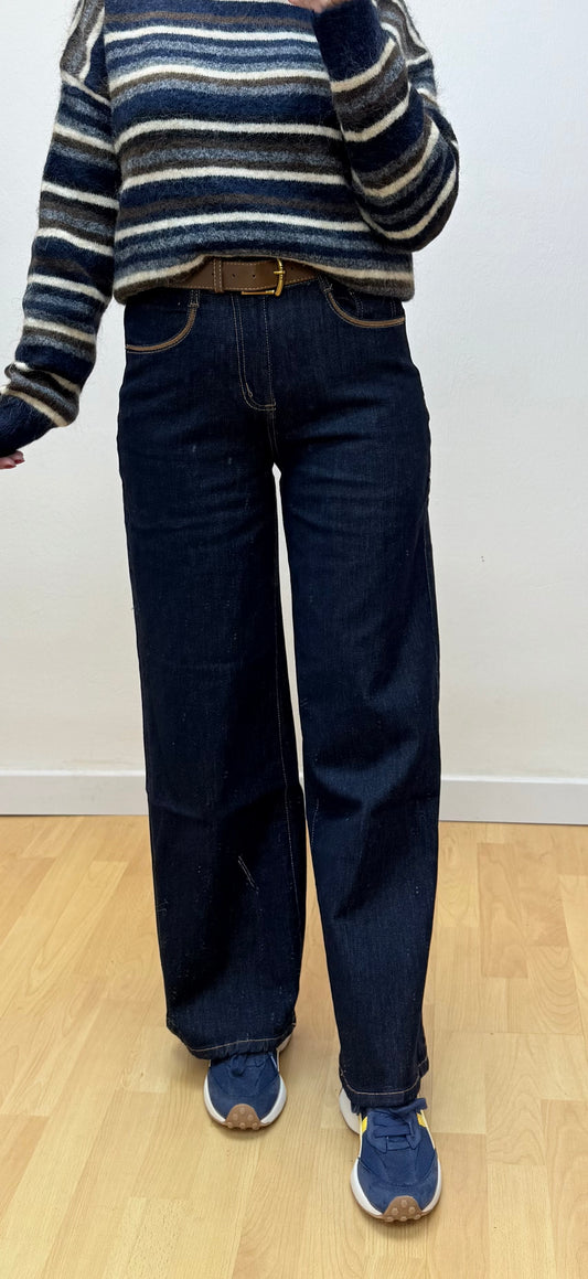 Jeans costuras oscuro